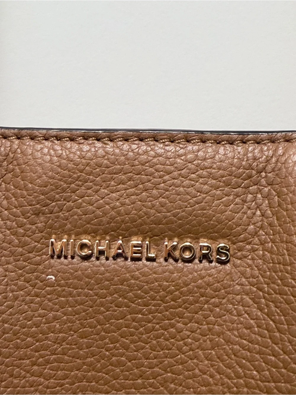 Michael Kors Studio Mercer Chain-Link Leather Tote classic shade luggage brown